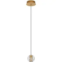 Nova Luce Licio - lampe suspendue - Ø 14 x 150 cm - 4W LED inclus - or