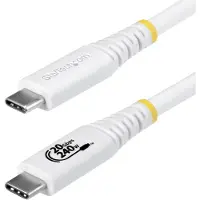 StarTech.com .com Câble USB 4 de 2 m, 20 Gbps, Câble USB-C USB-IF, PD EPR 240 W, DP 1.4 4K 120 Hz, Gaine TPE, Cordon USB-C Blanc