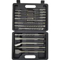 AWTOOLS sds+ chisel and drill bit set 17 elements.
