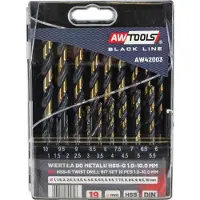 AWTOOLS RETURN METAL HSS M2 SET 19 pcs. (Ø1-10mm)