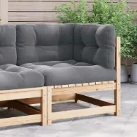 Prolenta Maison Exclusive - Canapé d'angle de jardin avec coussins gris, en pin massif