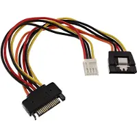 InLine 29691 Câble adaptateur d'alimentation SATA, SATA prise femelle à SATA prise mâle + 8,89cm (3,5") prise mâle