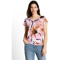 Tom Tailor T-shirt beige foncé / rose / rose pastel / noir
