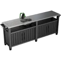 Keter Unity Chef : îlot de cuisine extérieur, capacité de 415 litres