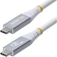 StarTech.com .com Câble USB4 de 3 m, 20 Gbit/s, Câble USB-C USB-IF, 60 W PD, 4K 120 Hz DP 1.4, Gaine en TPE, Cordon USB-C Blanc