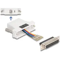 DeLOCK Kit de montage adaptateur D-Sub 25 vers RJ12 blanc, affectation flexible