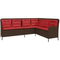 vidaXL Canapé de jardin avec coussins, en L, marron, en polyrotin