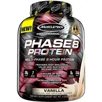 Muscletech , Platine, Protéine 8 Heures, Gâteau à la Vanille, 4,58 lb (2,08 kg)