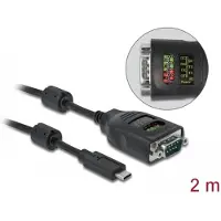 DeLOCK Adaptateur USB-C vers série DB9 avec testeur RS-232 à 9 LED