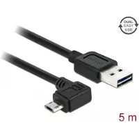 DeLOCK EASY-USB 2.0 A vers Micro-B coudé, 5 m, double, noir
