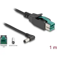 DeLOCK PoweredUSB Kabel Stecker 12 V zu DC 5,5 x 2,1 mm 1 m