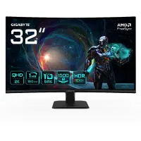 Gigabyte GS32QCA Moniteur de jeu incurvé 31,5" QHD - 2560 x 1440, 180Hz, 1ms, 250 cd/m², FreeSync, HDR Ready, HDMI 2.0, Displayport 1.4