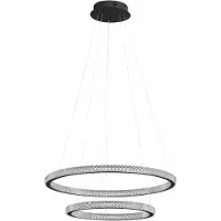 Nova Luce Ginevra - suspension - Ø 60,5 x 120 cm - 54W LED dimmable inclus - noir sable