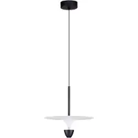 Nova Luce Luet - lampe suspendue - Ø 34 x 180 cm - 11W LED inclus - noir sablé et blanc