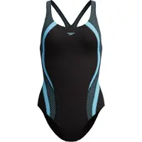 Speedo Quantum Rib Splice Swimsuit Noir UK 40 Femme