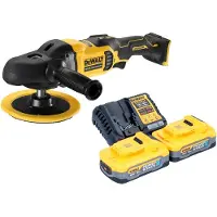 DeWalt DCM 849 H2 Polisseuse excentrique sans fil 18 V 180 mm Brushless + 2x Powerstack batterie 5,0 Ah + chargeur