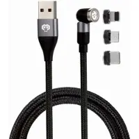 MonkeyTEC câble de charge magnétique 3 en 1 pivotant à 540° iPhone/Micro-USB/USB-C