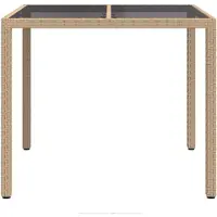 vidaXL Table de jardin beige 90 x 90 x 75 cm en rotin synthétique