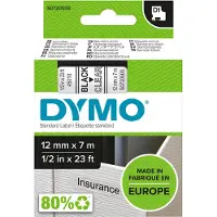 Dymo 45010 (S0720500) - (12 mm) - Noir sur transparent - Ruban