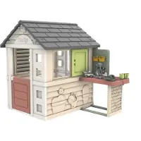 Smoby Life Maison de jeux Nature avec atelier - Maison d'extérieur pour enfants, pour le jardin ou la terrasse - à partir de 2 ans