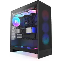 NZXT Boitier PC H7 FLOW moyen tour noir RGB avec panneau latéral verre trempé