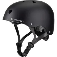 Wozinsky Casque BMX/trottinette taille S 48-52 cm avec molette de réglage à 360° Noir
