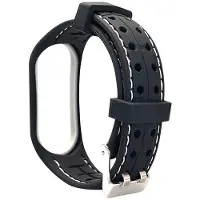 Beline pasek Smart Mi Band 3/4 czarno-biały black/white (Plastique, Silicone), Sangles de montre, Noir, Blanc