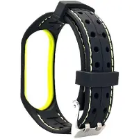 Beline pasek Smart Mi Band 3/4 czarno-limonkowy black/lime (Plastique, Silicone), Sangles de montre, Vert, Noir