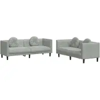 vidaXL Ensemble de canapés 2 pièces avec coussins gris clair velours