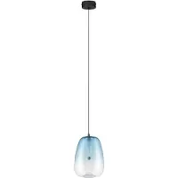 Nova Luce Suspension design Oblo 1 verre bleu clair