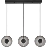 Nova Luce Suspension unique Ballet Noir 3 lumières droit