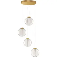 Nova Luce Galeo - lampe suspendue - Ø 56 x 179 cm - 25W dimmable LED inclus - or sablé