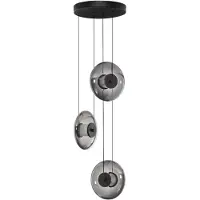 Nova Luce Suspension unique Ballet Noir 3 lumières rond
