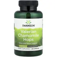 Swanson Health , Valériane Camomille Houblon, Standardisé, 60 Gélules
