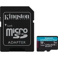 Kingston Technology Carte microSDXC Canvas Go Plus Gen4 200 Mo/s A2 U3 V30 1 To + adaptateur