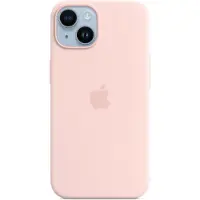 Apple coque en silicone avec MagSafe pour iPhone 14 - Rose craie