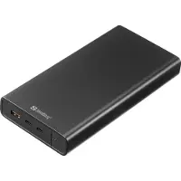 Sandberg - Banque d'alimentation - 38400 mAh - 142 Wh - 100 Watt - 3 A - PD - 3 ports de sortie (2 x USB, USB-C) - sur câble : USB-C