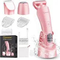 Hatteker Épilateur RFC-578 rasoir électrique pour femmes, 3-en-1, Wet&Dry Rose