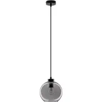 Lyora Suspension Palmer Simple noir avec verre fumé