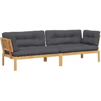 Syfax Canapés d'angle de jardin en palettes 2 pcs avec coussins en bois massif acacia