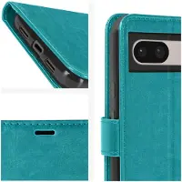Mayaxess Étui pour Google Pixel 8A Portefeuille Fonction Support avec Dragonne Turquoise