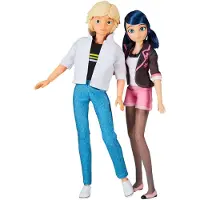Bandai Lot de 2 poupées - - Miraculous - P50377 - Marinette et Adrien - 26 cm