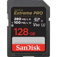 SanDisk Carte mmoire Extreme PRO SDXC UHS-II 128 Go Carte SD C10 U3 V60 6K 4K UHD SDSDXEP-128G-GN4IN