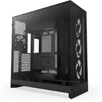 NZXT H9 Flow RGB (2025) All Black Midi Tower ATX Gaming Gehäuse schwarz mit Glasfenster