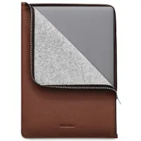 WOOLNUT Leather Folio -suojatasku 16" MacBook Pro, konjakki (16", Apple), Sac pour notebook, Marron