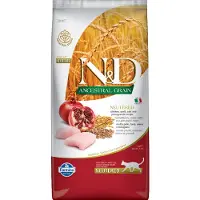 Farmina N&D Ancestral Grain chicken & pomegranate Neutered - Poulet, grenades et céréales pour chats après castration - 5 kg