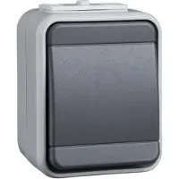 Schneider Electric Interrupteur universel pour montage en saillie44 gris clair/brillant - Interrupteur alternatif, trois fois 441609