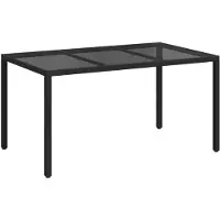 vidaXL Table de jardin noire 150 x 90 x 75 cm en rotin synthétique