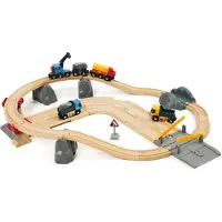 BRIO Train- Et Chaussée Ensemble pilote - 32 Parties - Gris/Bois - - UneTaille - Train