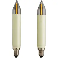Hellum Bougie à filament LED ivoire (20) 0,5 W 12 V blanc chaud E10 blister de 2